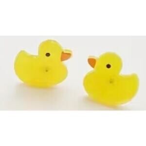 Yellow Duck Stud Earrings – Cute Yellow Rubber Duckies
